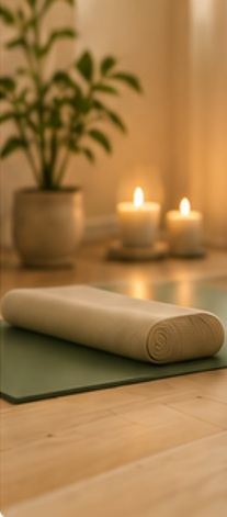 Zusammengerollte Yogamatte